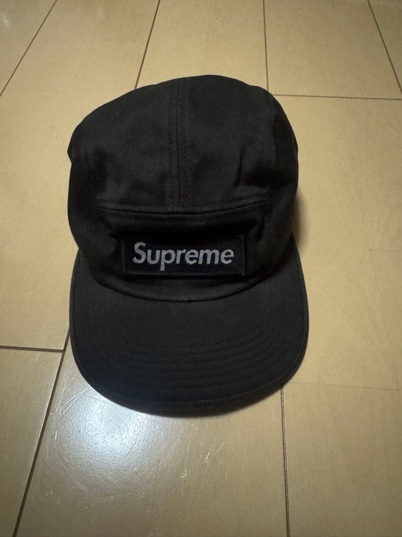 Supreme ブラック ベースボールキャップ　USA製