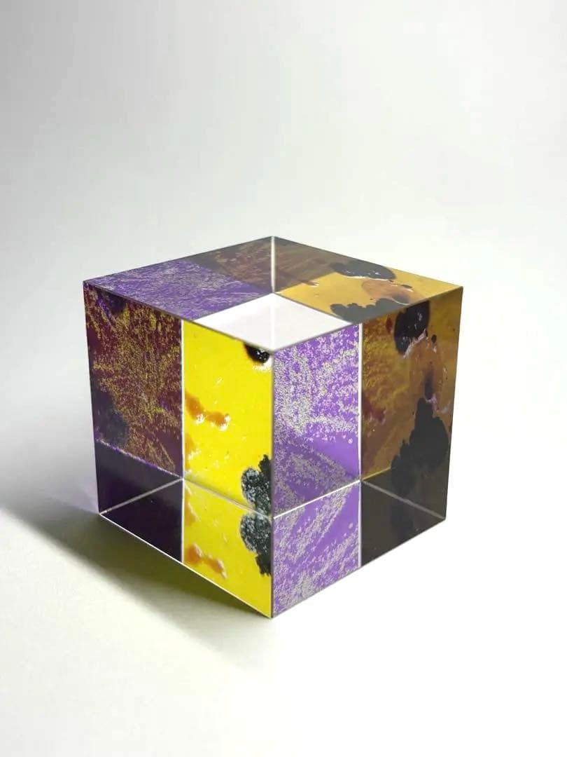 カビ　アート作品　アクリル 原画 アクリル画 キャンバスアート｜ミモザの絵｜12cm×12cm インテリア