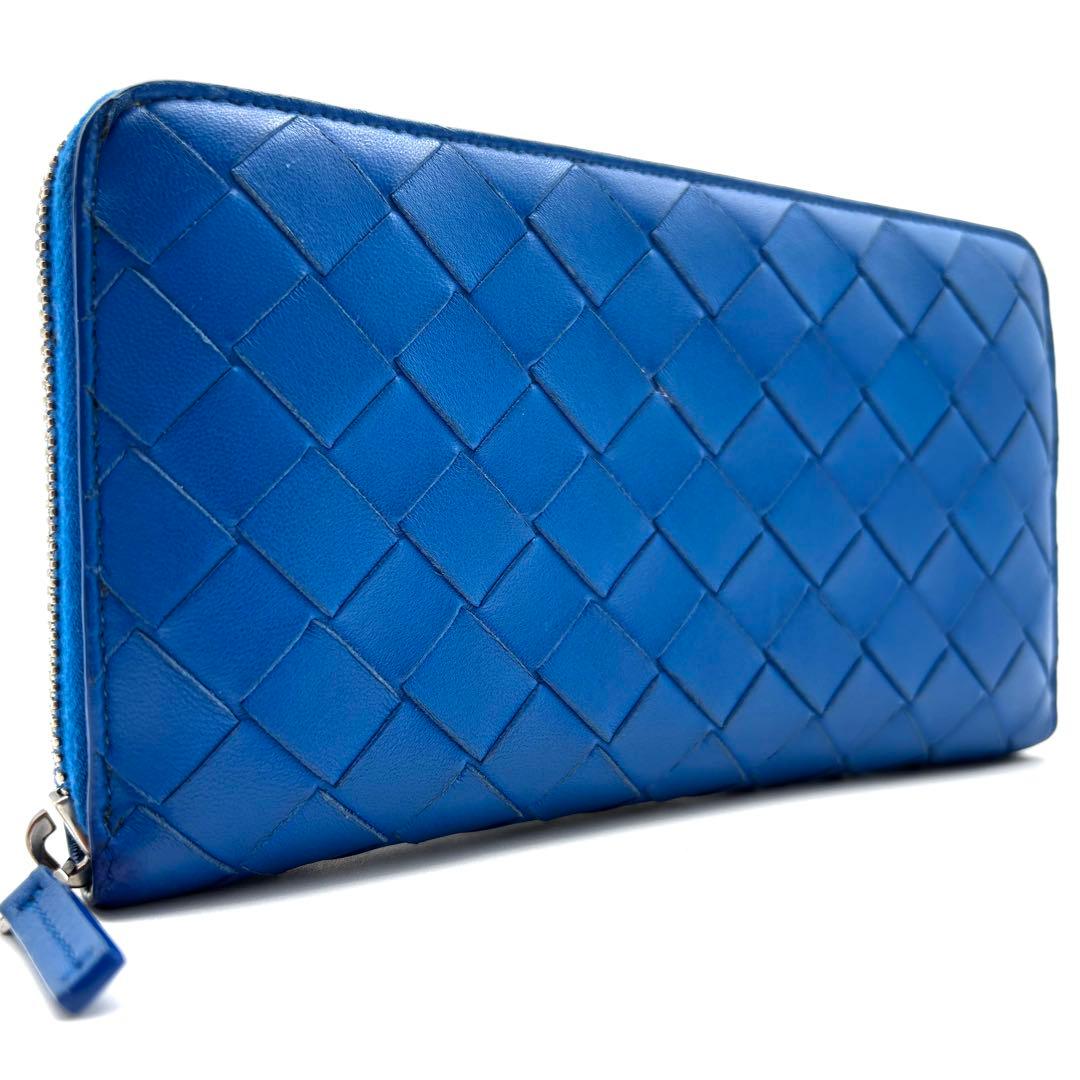 【極美品】ボッテガヴェネタ 長財布 マキシイントレ RFIDモデル 青 × 黄 極美品】ボッテガヴェネタ 長財布 マキシイントレ RFIDモデル 青 × 黄