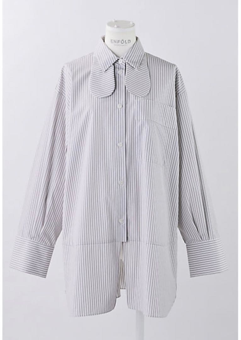 エンフォルド　ライトストライプ ツインシャツ MENS】Square Pocket Shirts KAR ロングスリーブシャツ ワイド