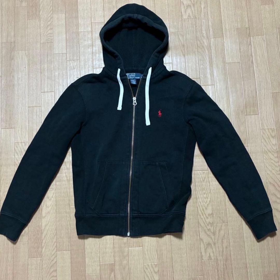 ポロ　黒　パーカー　ジップパーカー　ラルフローレン