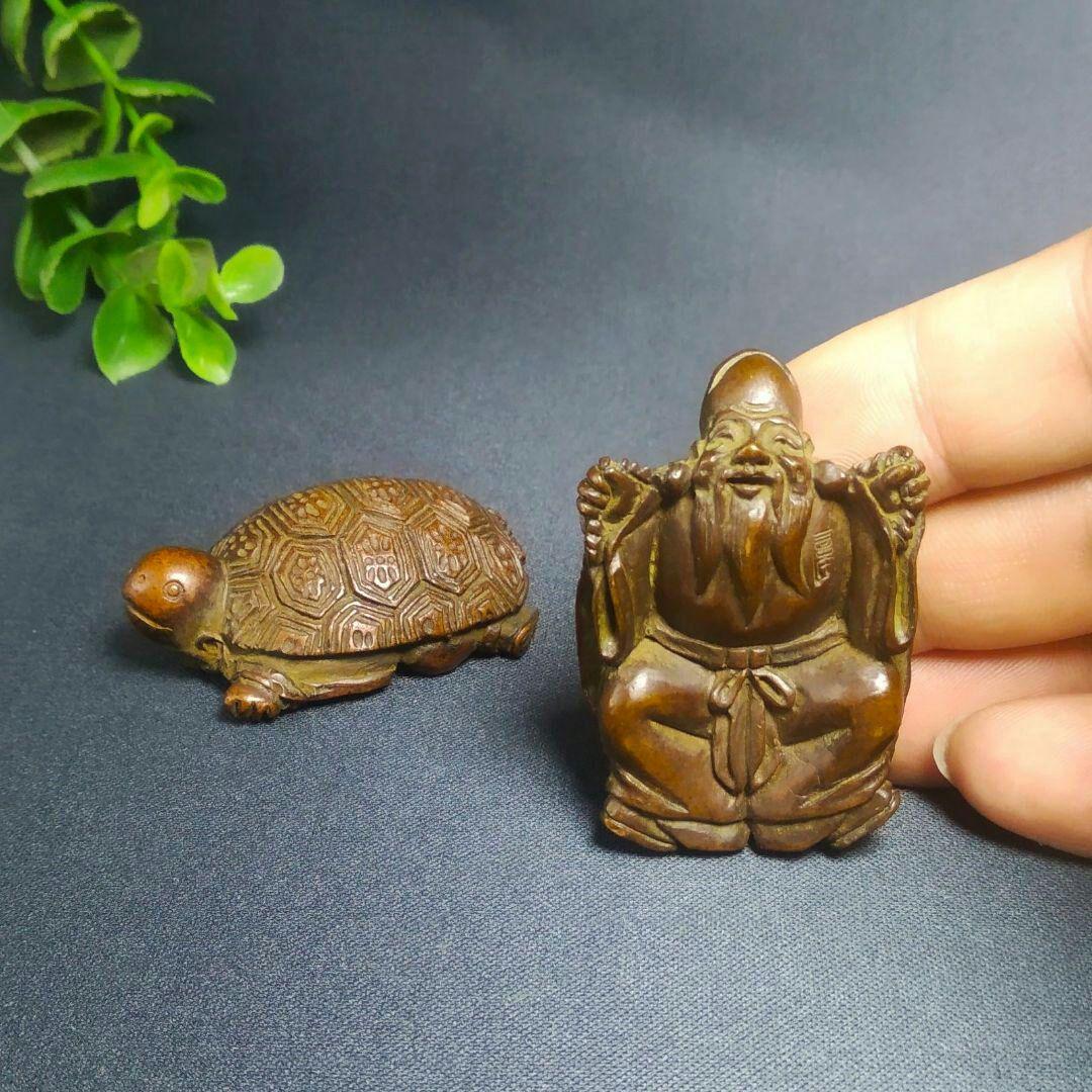 激レア！ 高岡銅器 骨董品 純銅 カメ コレクション 置物 ２点セット