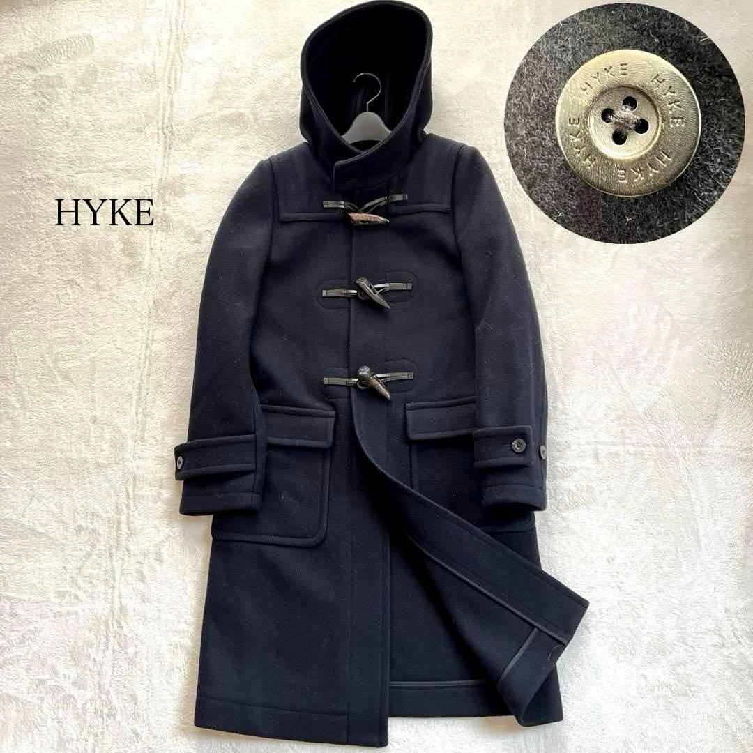【極美品 定番】HYKE ダッフルコート ロング ネイビー 日本製 ボウルズ 2
