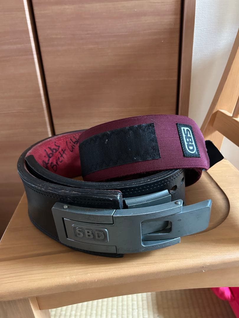 SBD パワーベルト 黒/バーガンディMサイズ