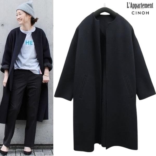 Deuxieme Classe CINOH ウールカシミアノーカラーコート