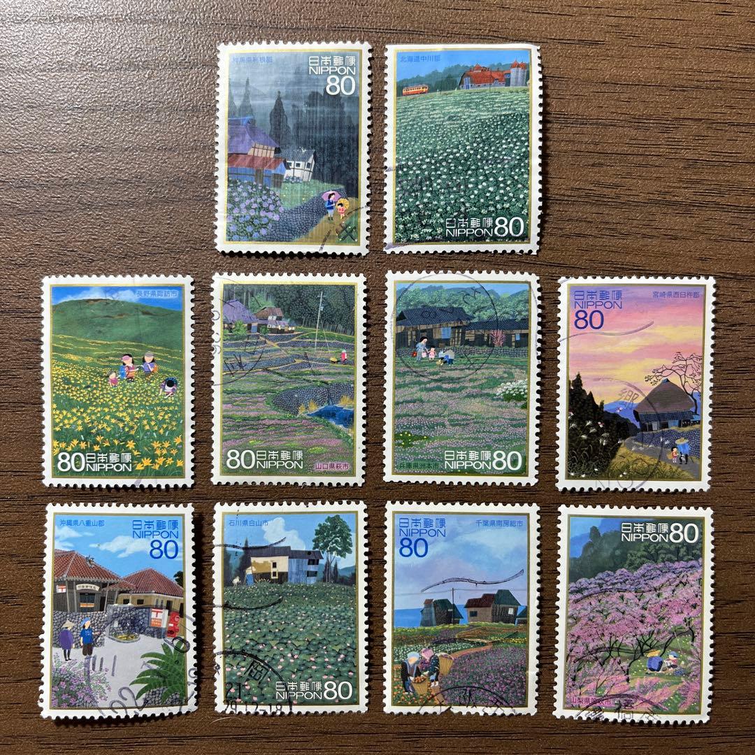 日本の古切手　原田泰治 その5　10枚