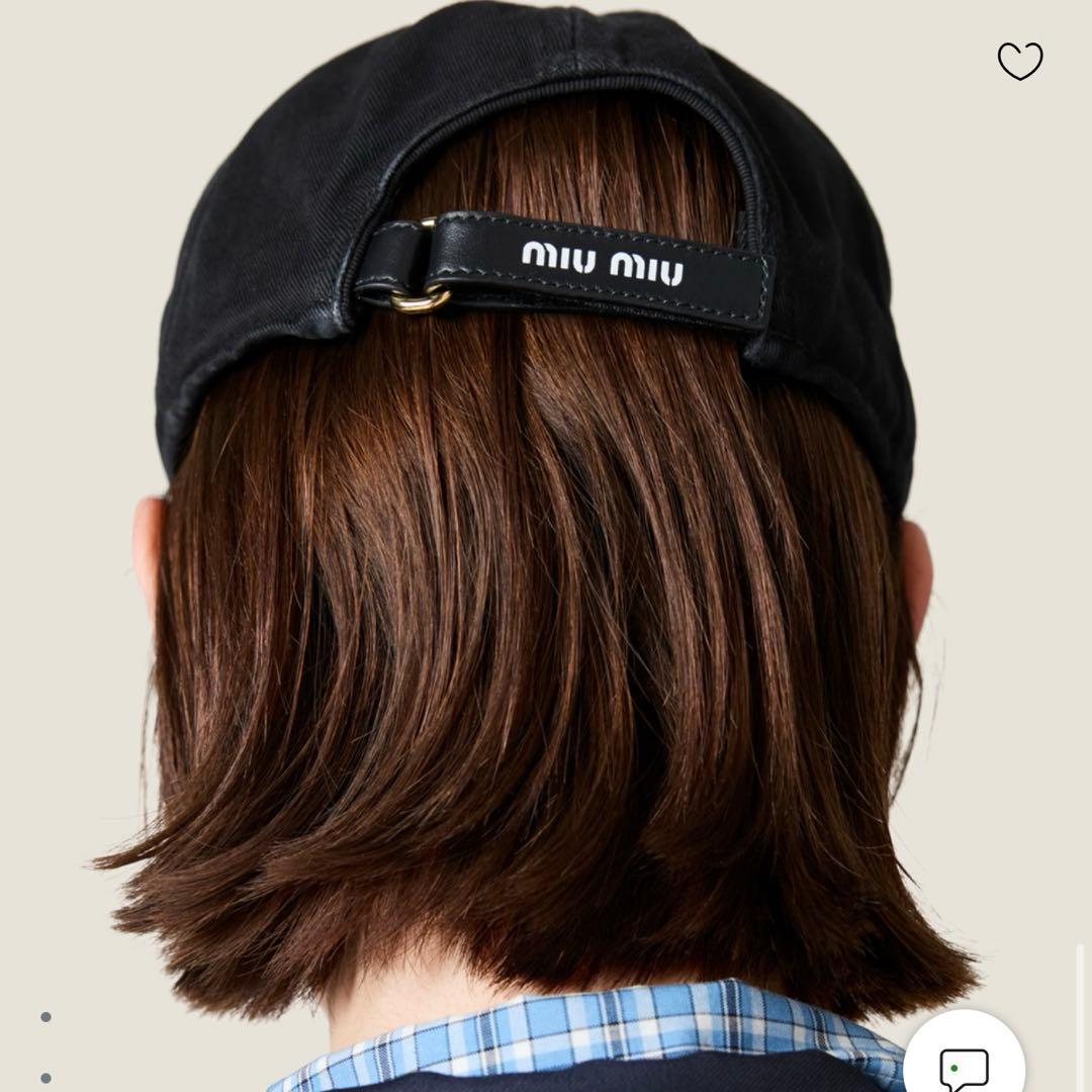 miu miu ドリル ベースボールキャップ　ブラック　M MIU MIU/ミュウミュウ通販 | ドリル ベースボールキャップ【送料無料
