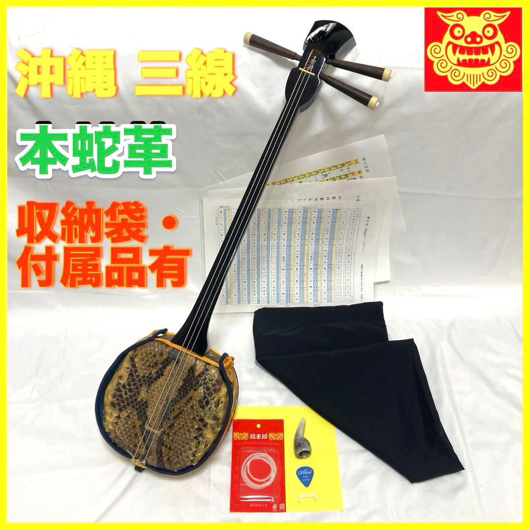 三線 沖縄 蛇革 本革 収納袋 付属品 和楽器 初心者 中級者