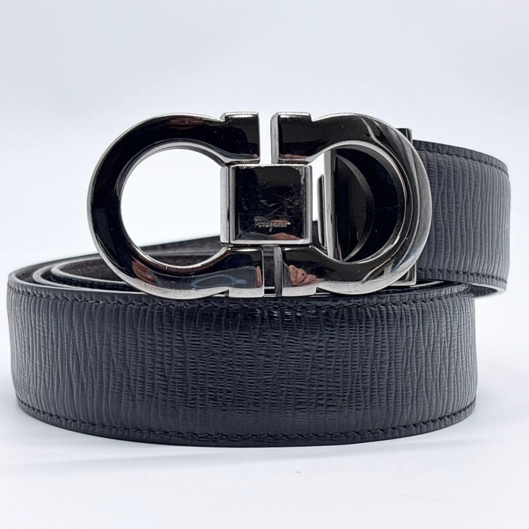 サルヴァトーレフェラガモ　ベルト ダブルガンチーニ　ブラック 黒