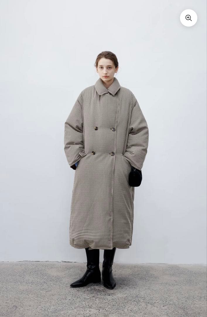 【tageechita】クラシカルチェックダウンコート S