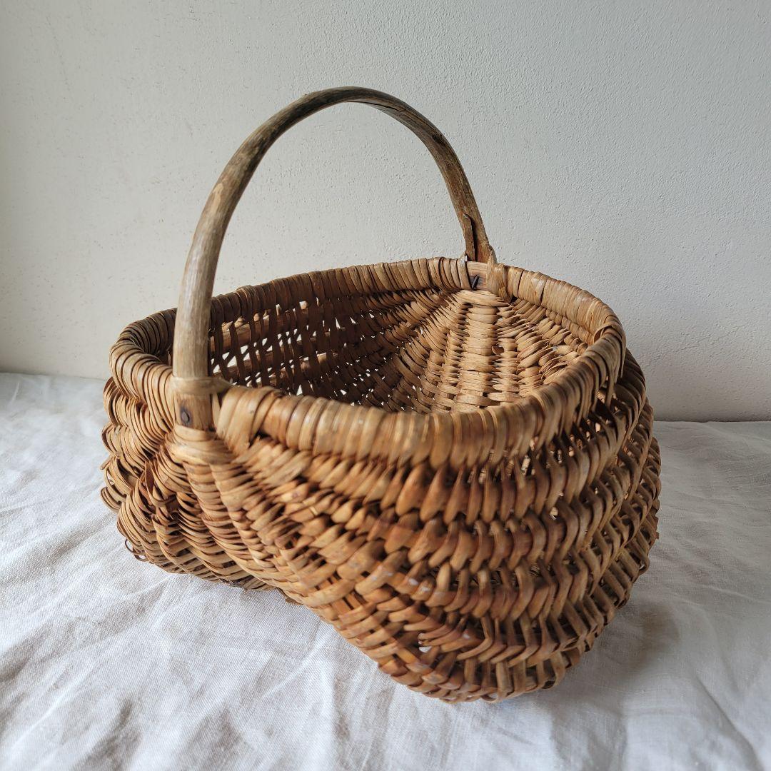 フランス　アンティーク　パニエ　小さめ　ピーナッツ