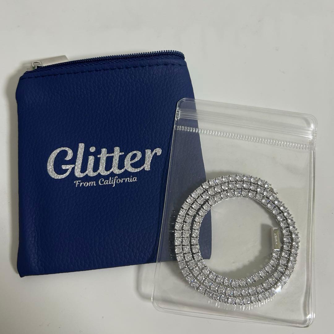 Glitter シルバー ネックレス 41cm