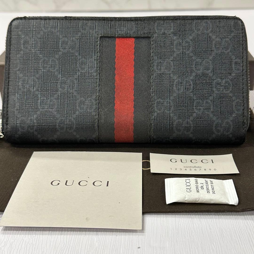 新品同様‼️ グッチ　GUCCI 財布　長財布　GGスプリーム　箱付き