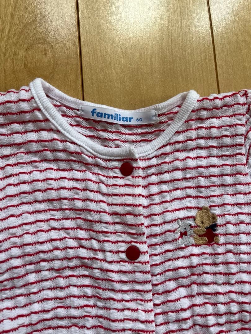 familiar 】ストライプロンパース 60 - メルカリ