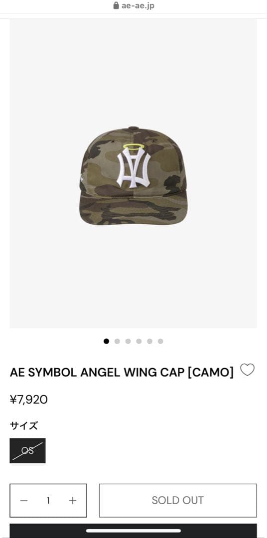 AE SYMBOL ANGEL WING CAP [CAMO] aeaeキャップ