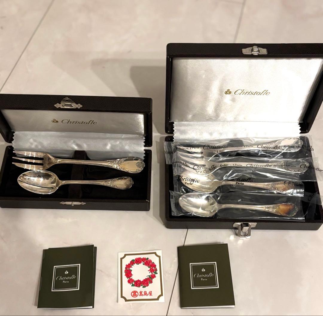 クリストフル■デザートフォーク６本セット■大人気の『マルリー』■4本➕2本　2箱