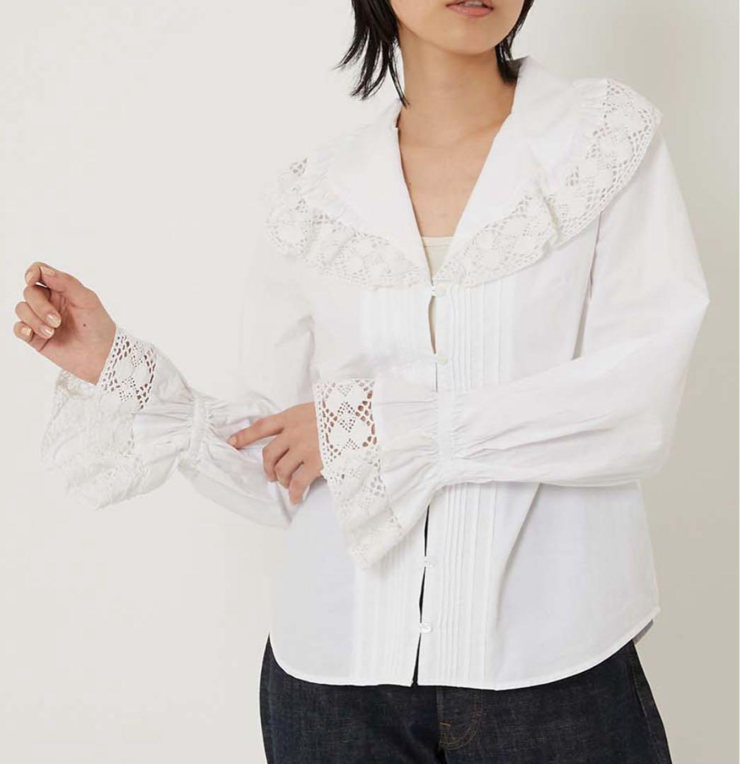 SARA MALLIKA サラマリカ ボリュームレースカラー トップス ホワイト