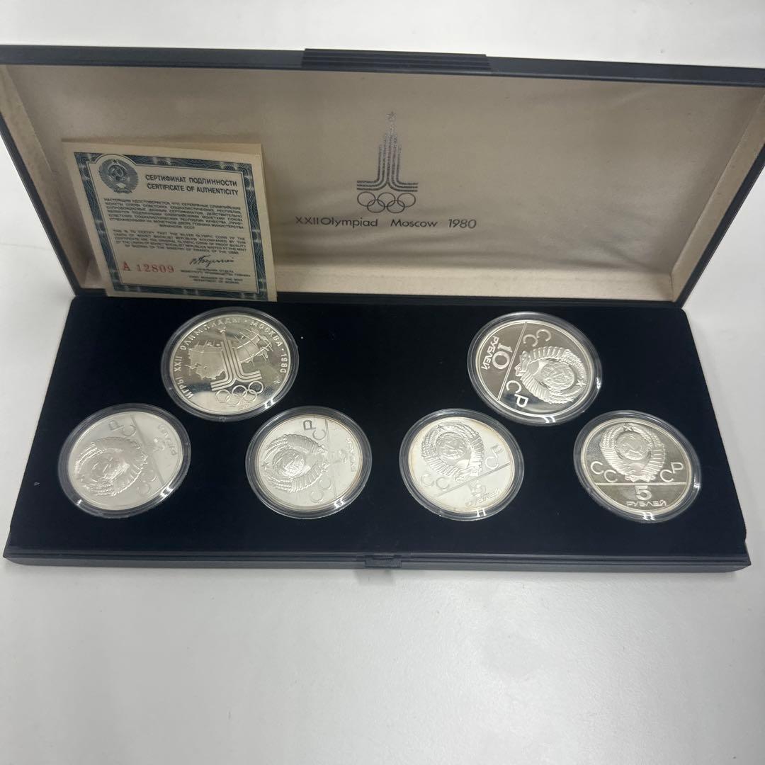 1980 モスクワオリンピック 記念銀貨 SV900 6枚 証明書付き