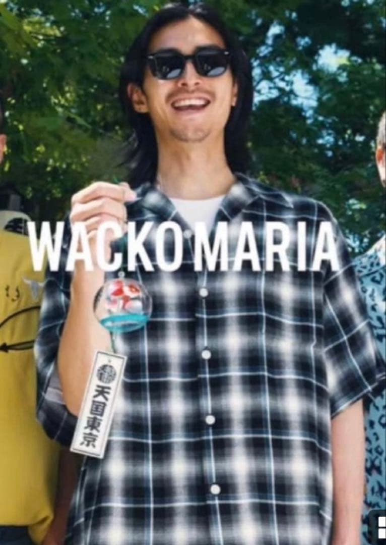 最終値下 ワコマリア OMBRE CHECK OPEN COLLAR SHIRT