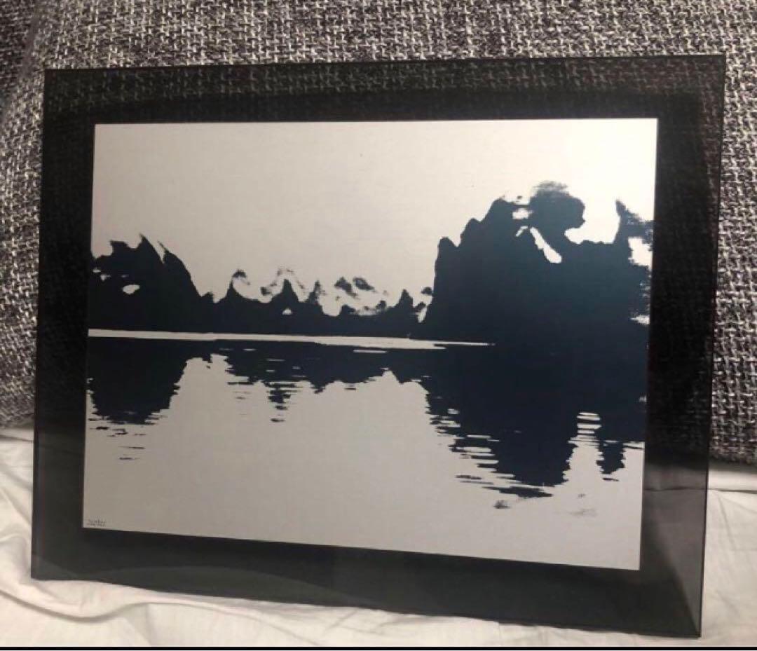 A*m様 富岡惣一郎の作品 桂林山水風景画 版画 青黒と白
