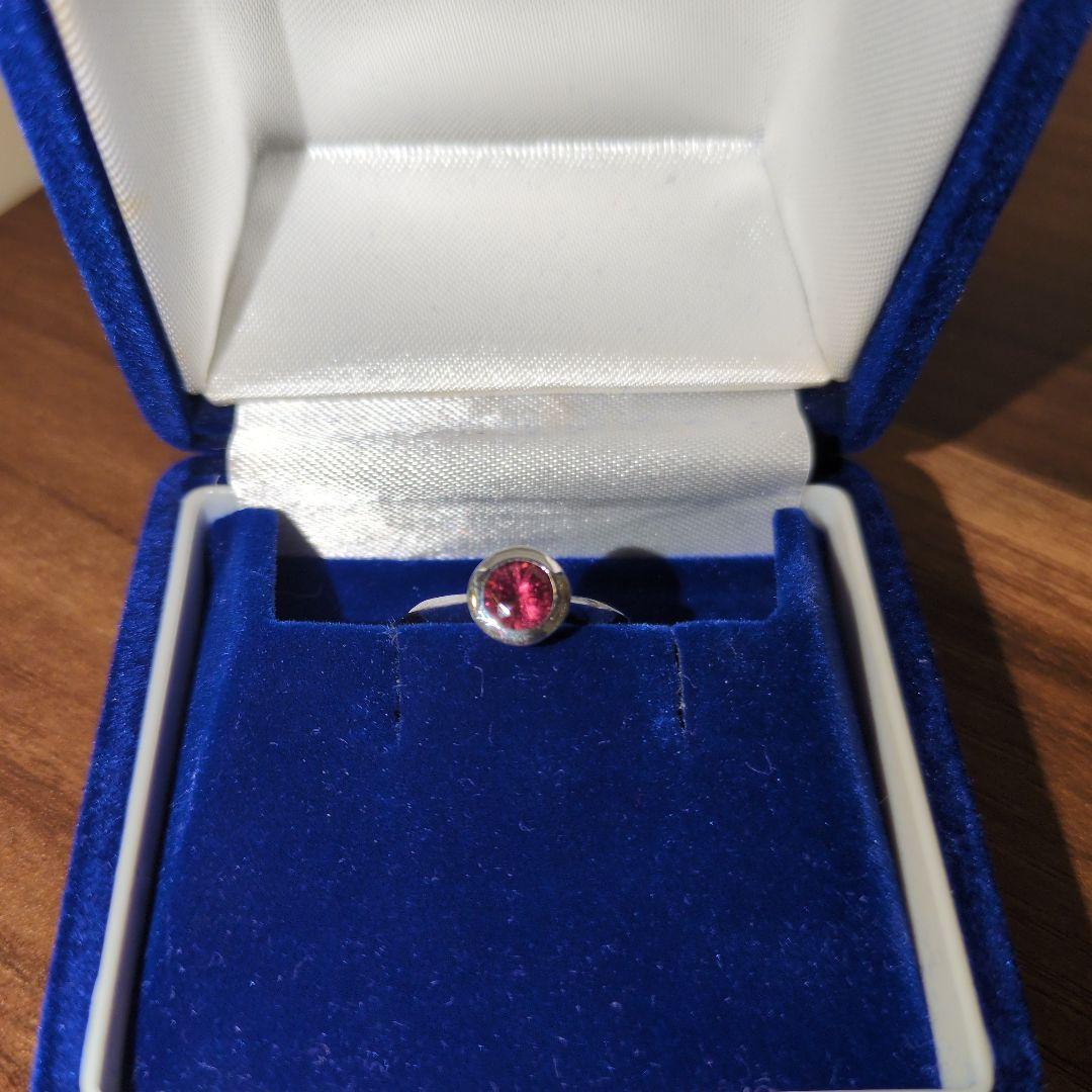 ぴ*の様 プラチナリング　ピンク石