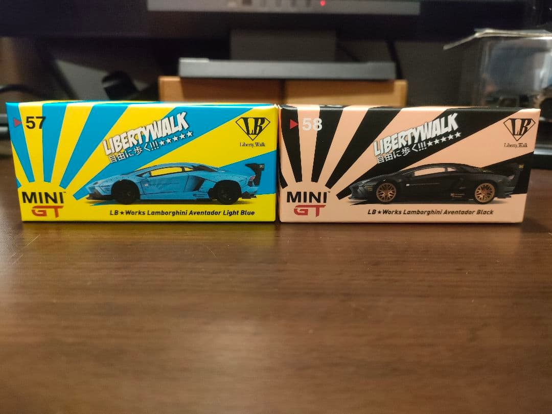 MINIGT 57 58 LB Works Lamborghini 2台セット Amazon.co.jp: MINI GTLBWORKS Lamborghini Aventador Black MGT00058