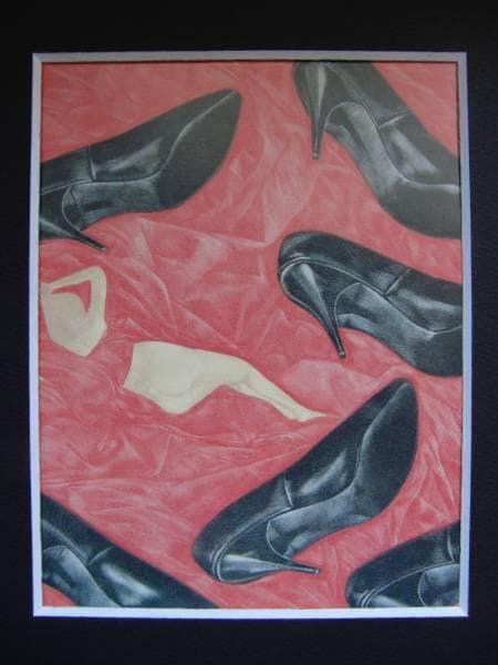 池田 満寿夫、タイトルページ、希少な額装用画集より、美品、新品額装付