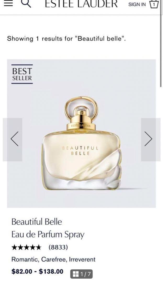 エスティローダー　ビューティフル ベル オーデ パフューム スプレィ30 ml