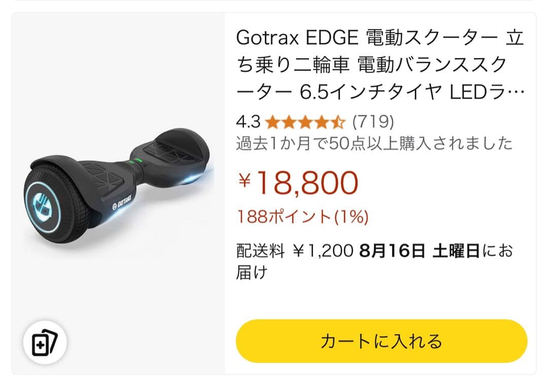 美品　 ミニセグウェイ　電動バランススクーター 黒