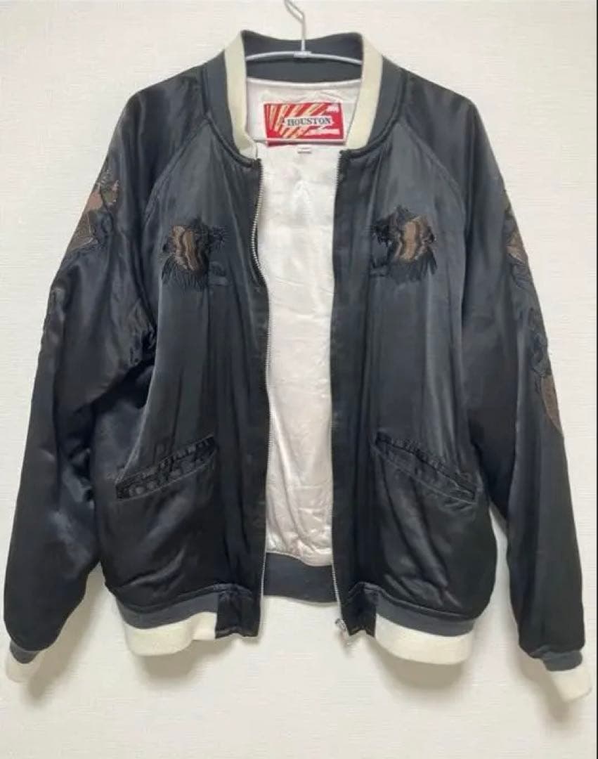 HOUSTON ブラック スカジャン L