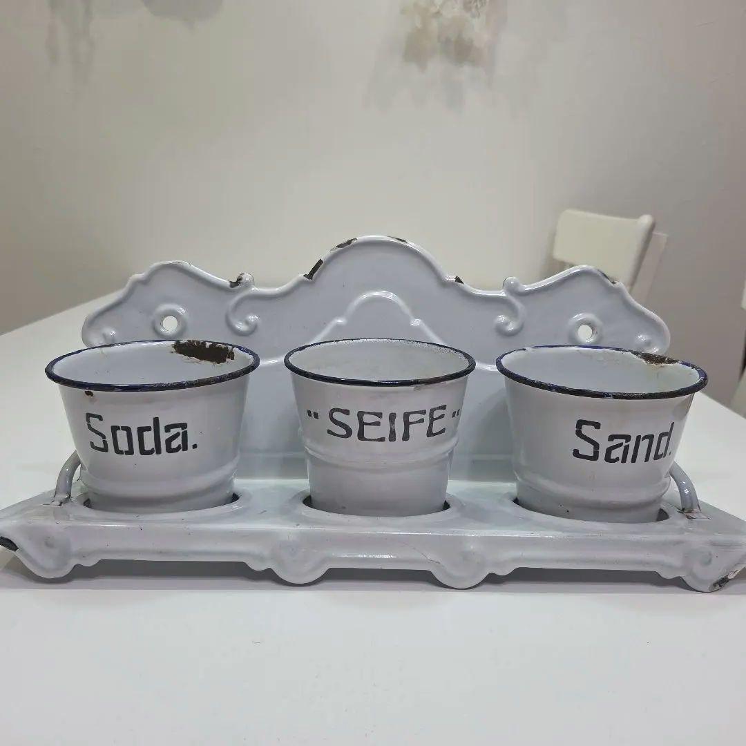 アンティーク ホーロー収納トレイ