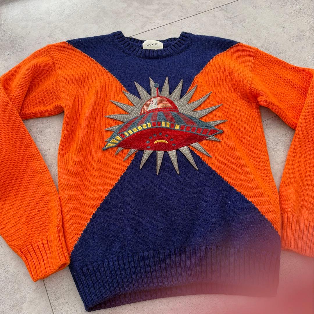 GUCCI 宇宙船刺繍 ニットセーター