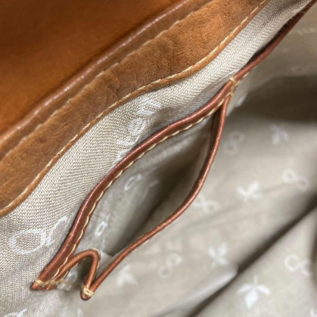 genten ウールシープ本革 メッセンジャーバッグ クロスボディ 飴色