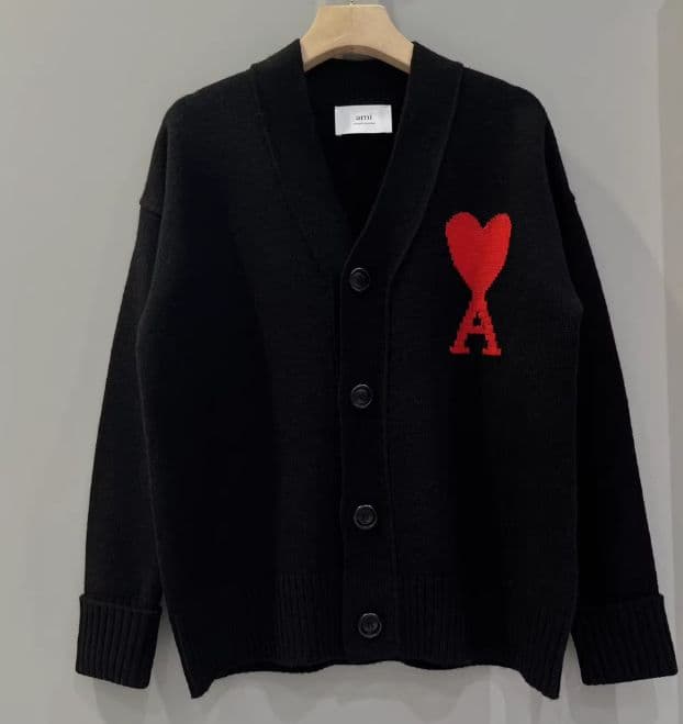 AMI PARIS 黒 ニットセーター ハート 男女兼用 M