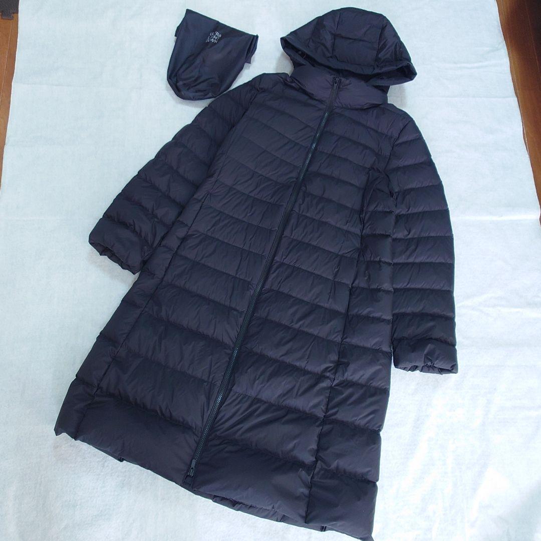 UNIQLO ウルトラライトダウン　ロングコート ブラック　巾着付　ＸＬ