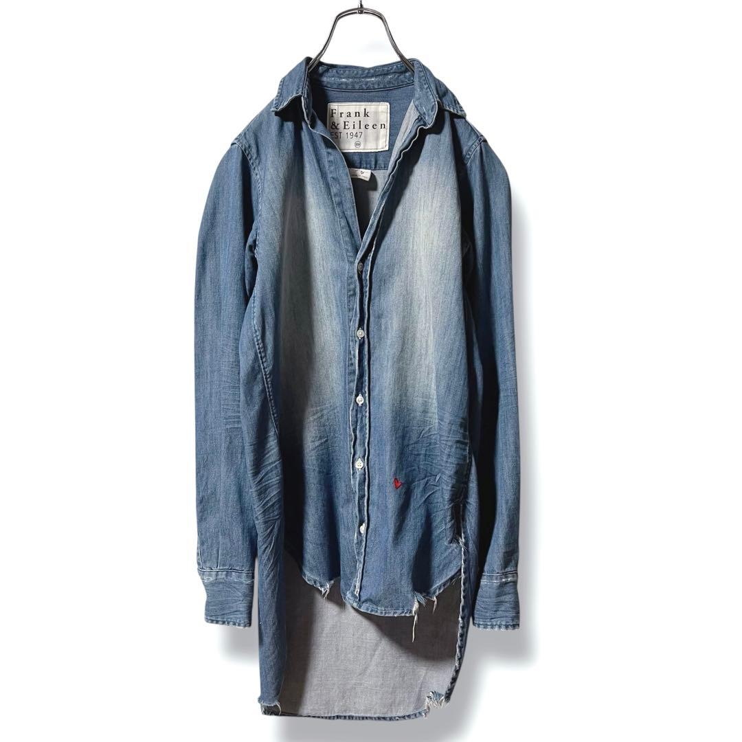 ❤️ダメージ加工❤️フランク&アイリーン デニムシャツ GRAYSON ハート刺繍