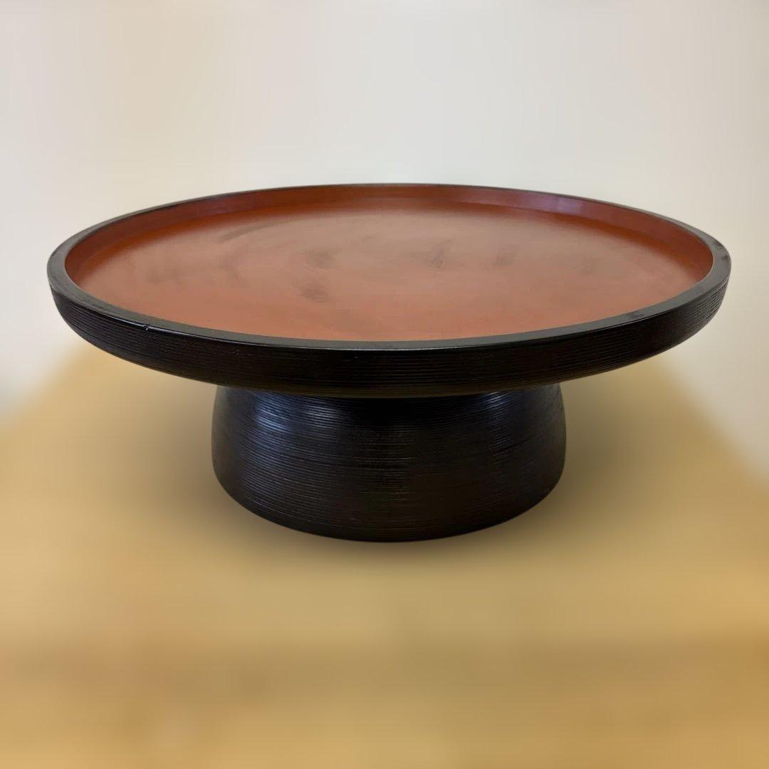 漆工房　大島　天然木　うるし塗　高脚卓盆 ⑤