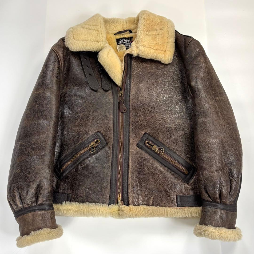 希少42サイズ　SCHOTT　B-3　フライトジャケット　ゴールド金具