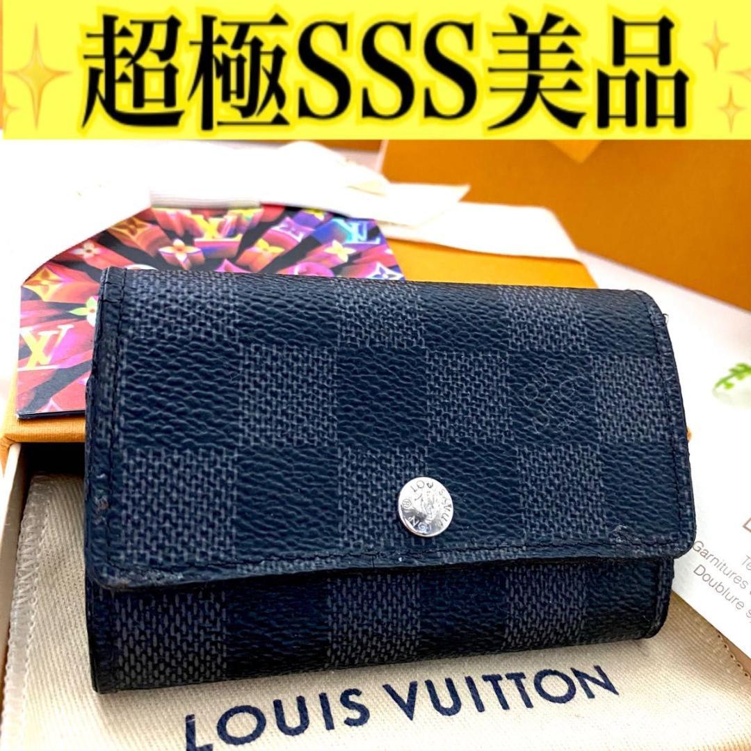 ルイ ヴィトン◎ミュルティクレ6 ダミエ グラフィット キーケース 6連 黒