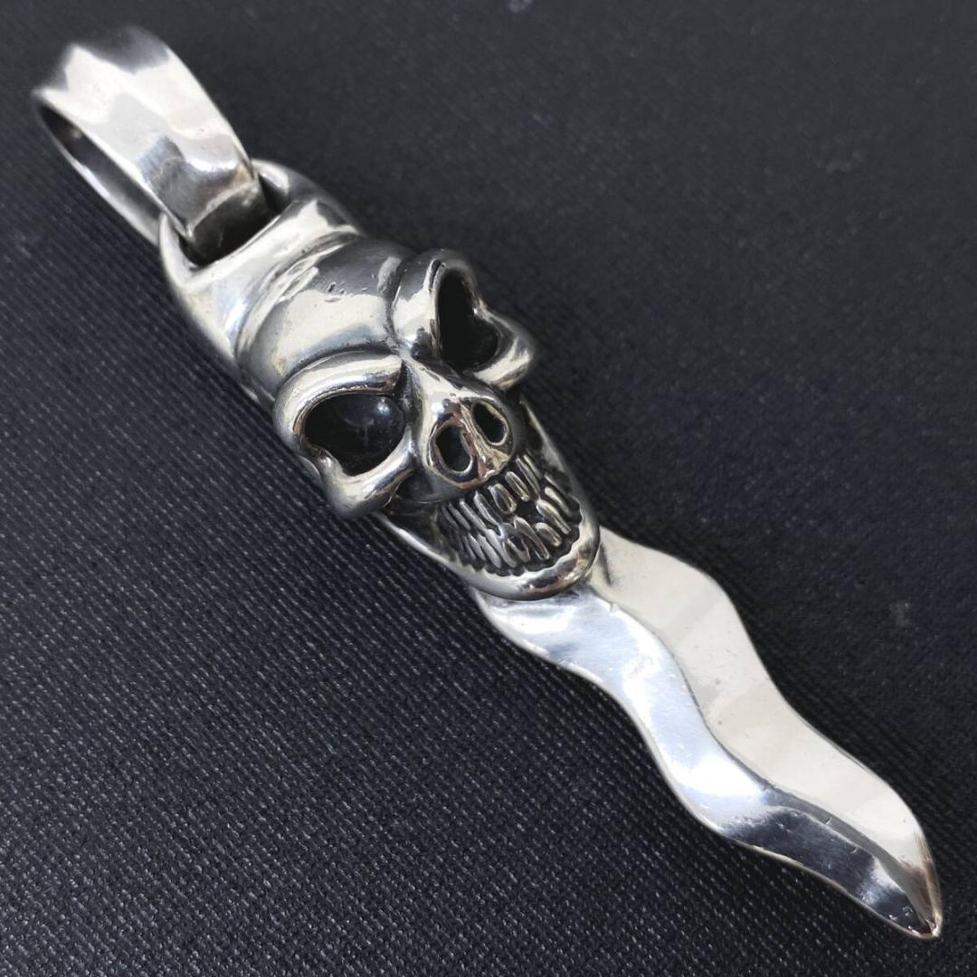 Bill Wall Leather シルバー スカル スネークダガー ペンダント