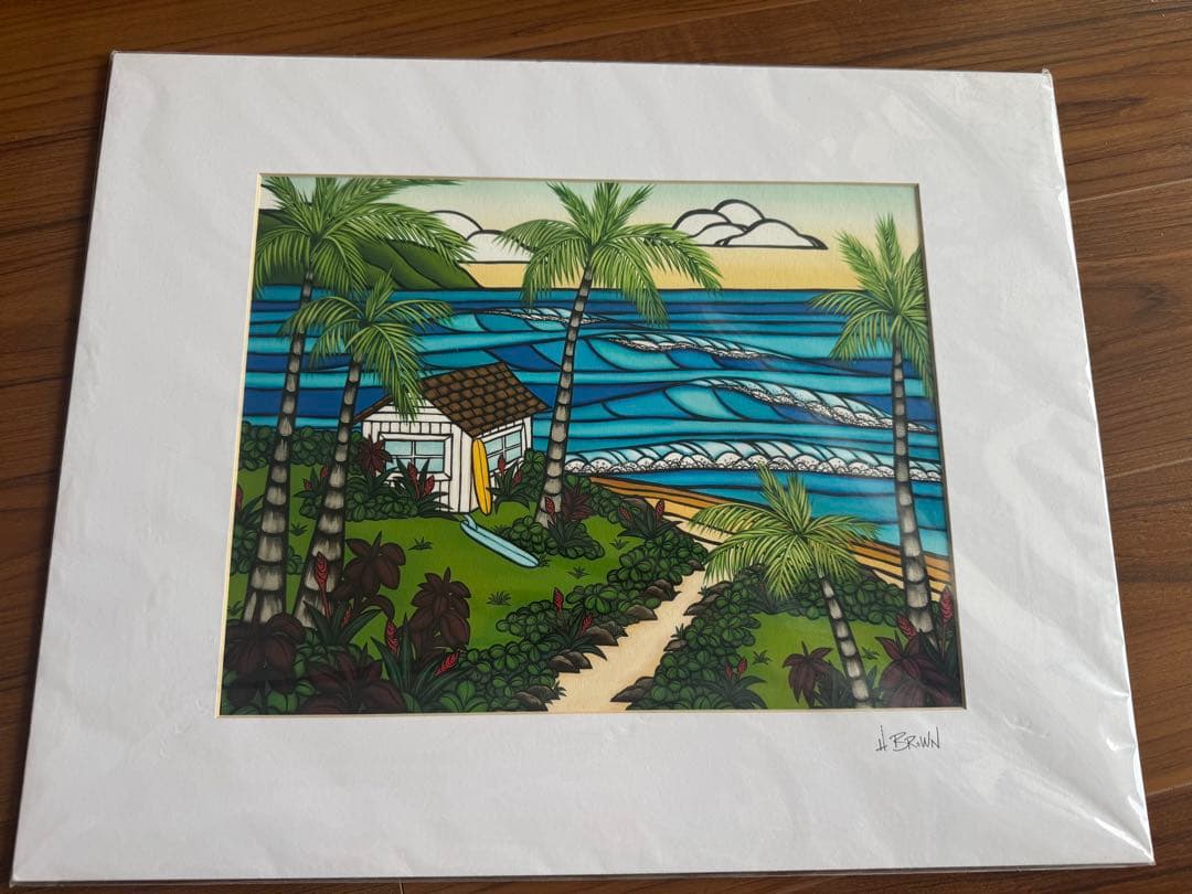 Lサイズ ヘザーブラウン 『Hawaii hale 』 406mm × 508m