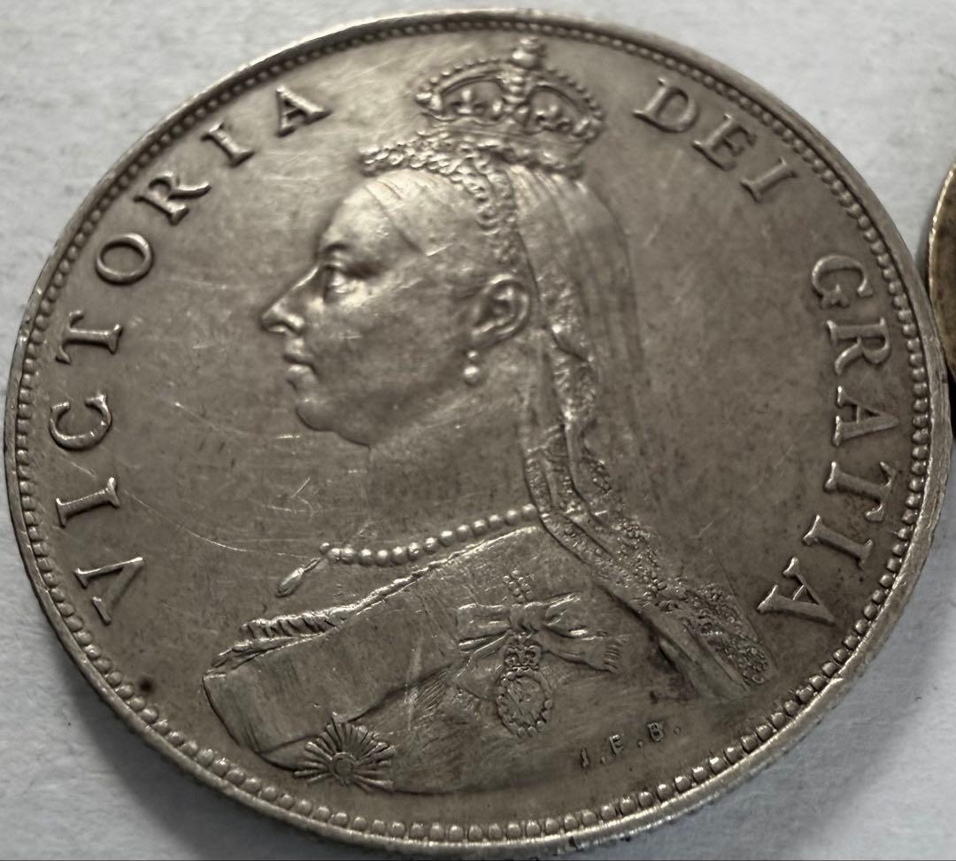 招*@様 1887年 英国　ビクトリア女王 フローリン銀貨　ハイグレード