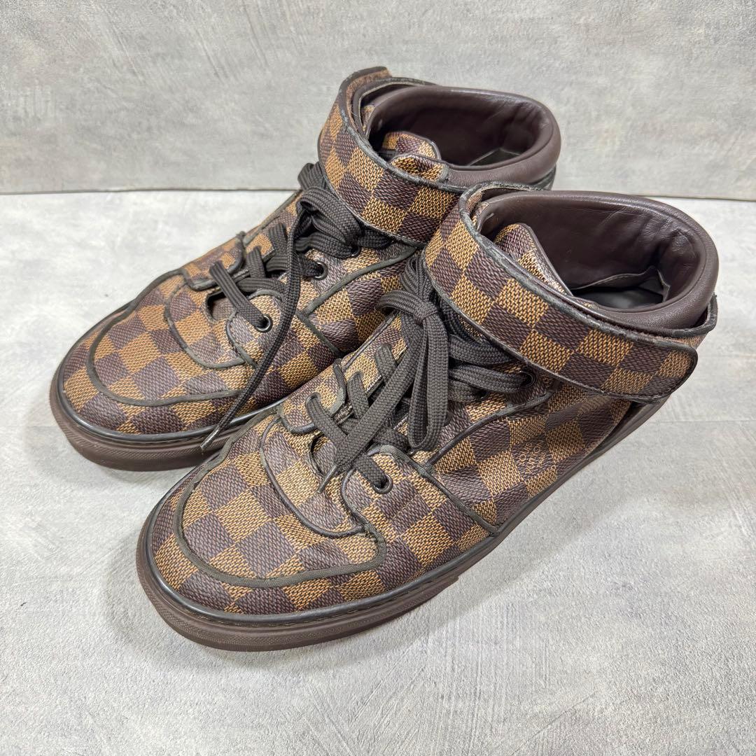大特価✨️ルイヴィトン ハイカット スニーカー ダミエ メンズ 26.0/7 LOUIS VUITTON（ルイ・ヴィトン） ロゴ スニーカー ハイカット バッグ
