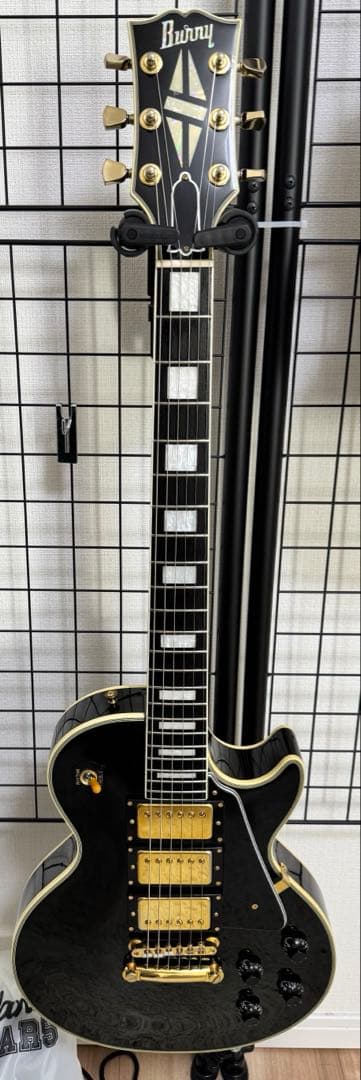 美品　Burny バーニー　レスポールカスタム　3pu ダイヤモンドインレイ