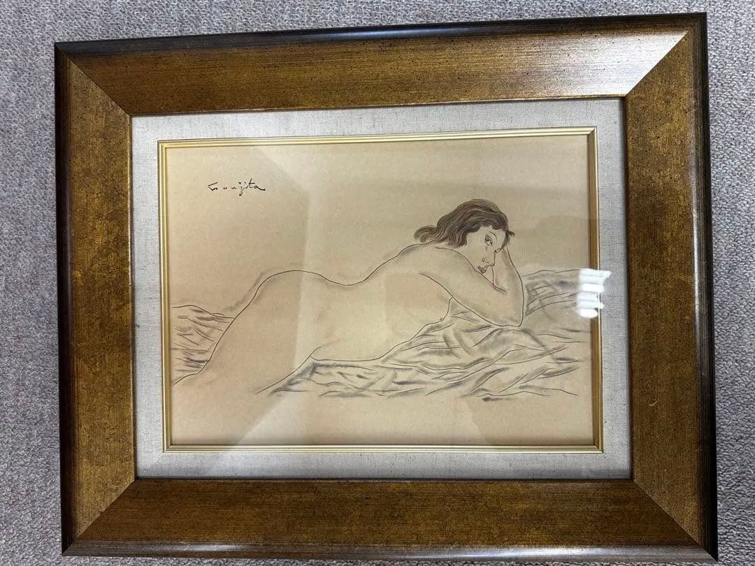 専用　Foujita 裸婦水彩画額　52✖️42cm け東0309②