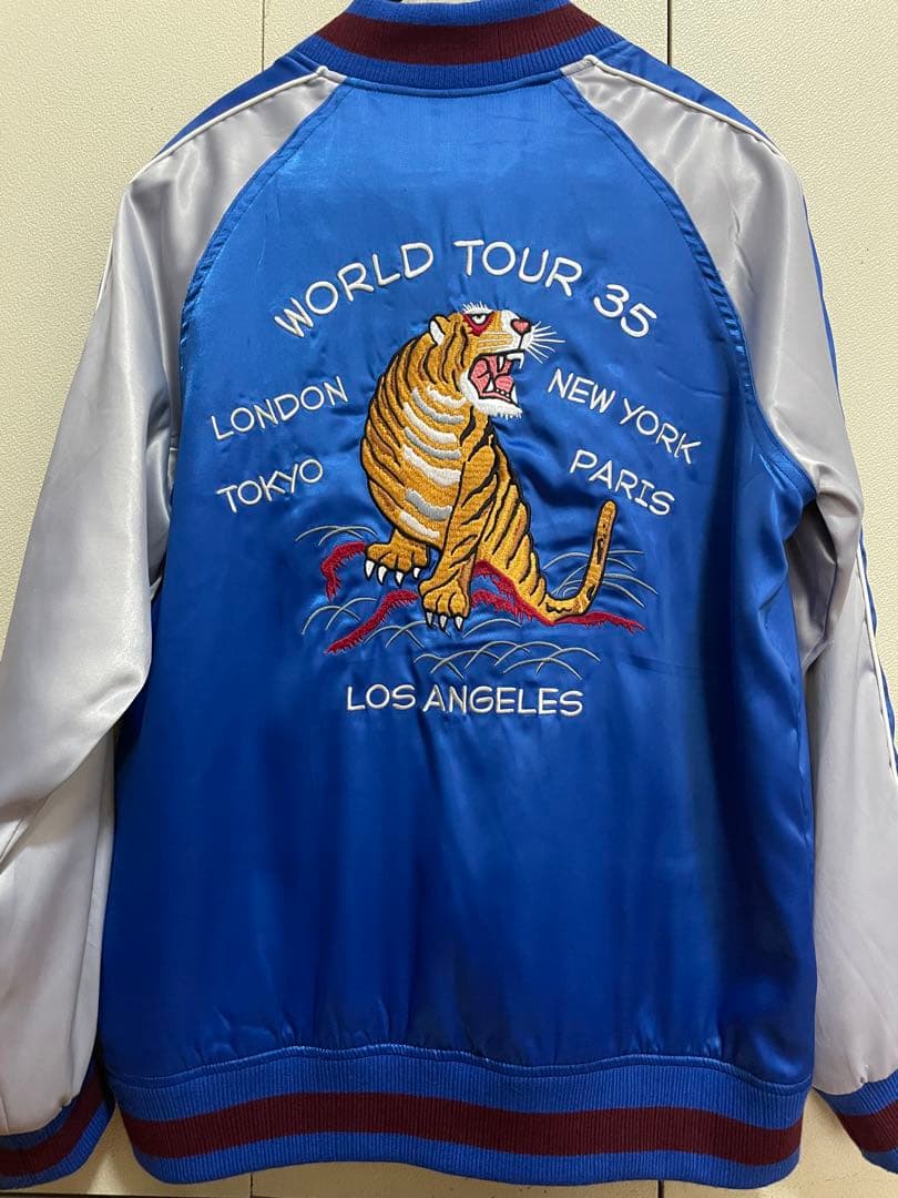 内田 STUSSY 35周年記念 スカジャン スーベニア ジャケット 青