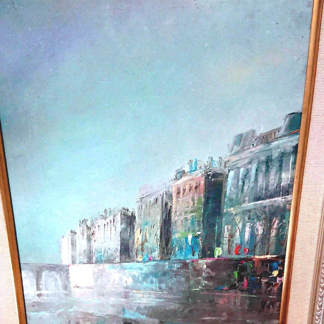 シャビーシック古い油絵          アンティーク風景画