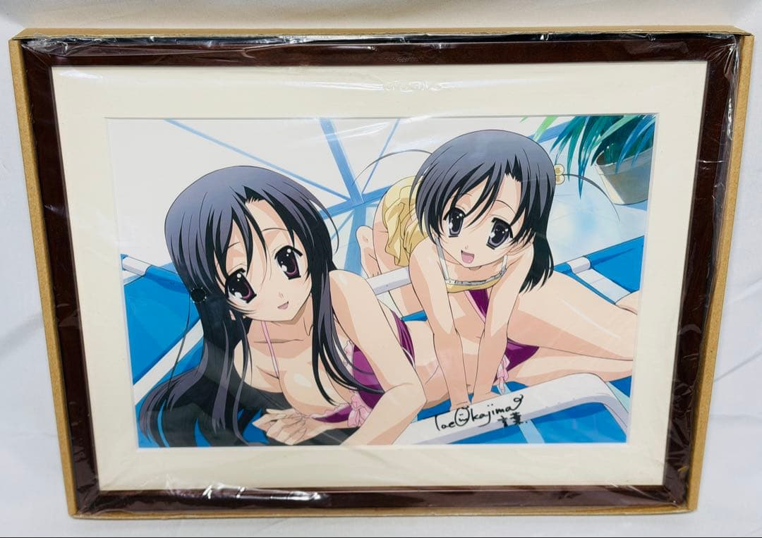 キャラアニ スクールデイズ 桂言葉 桂心 岡嶋妙 直筆サイン入り 複製原画