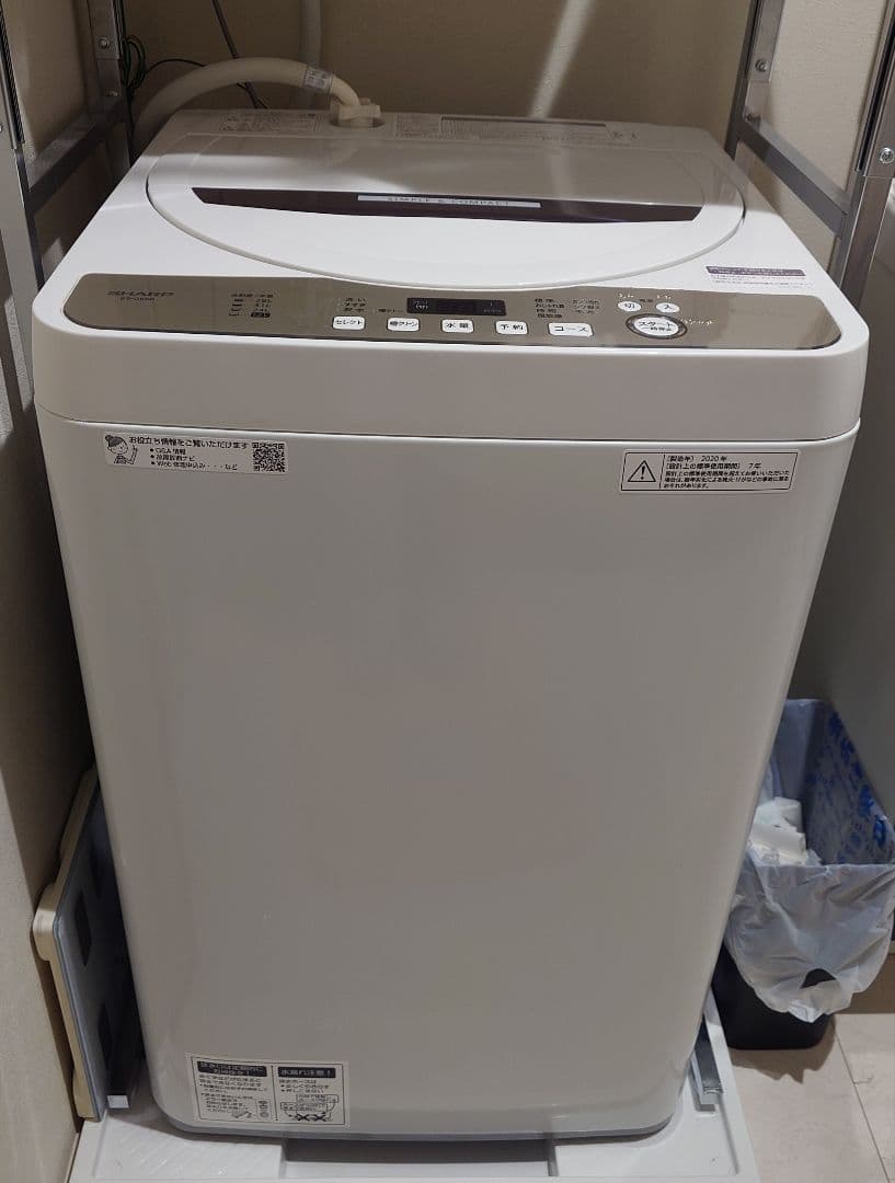 【千葉県松戸市】SHARP ES-GE6D 縦型洗濯機 本体