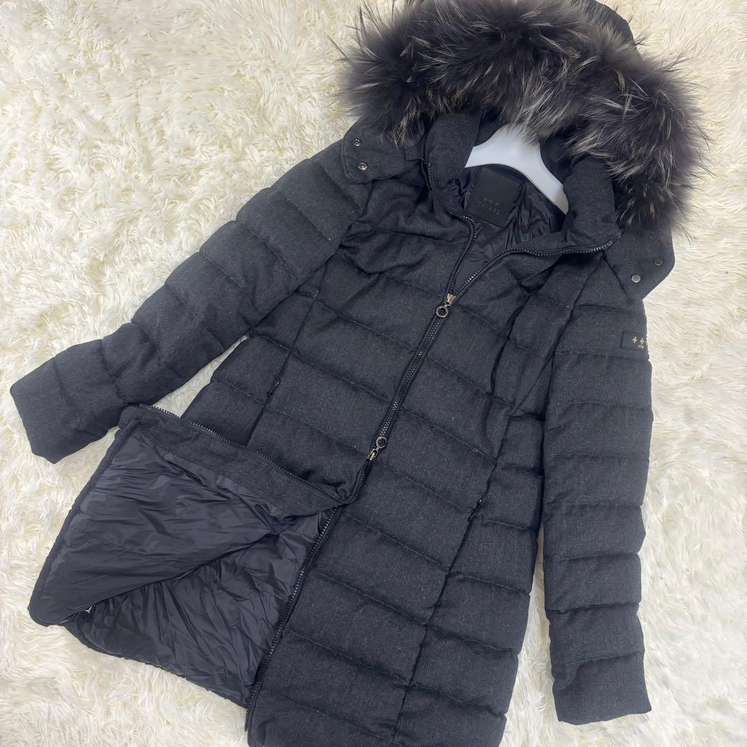 あ*こ様 【美品】タトラス ダウンジャケット ラビアナ ファー ダークグレー